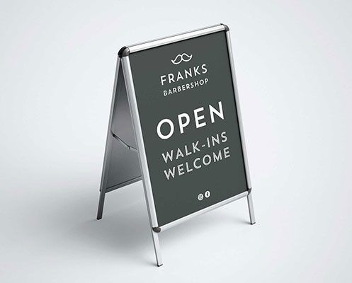 Pavement A-frame signage